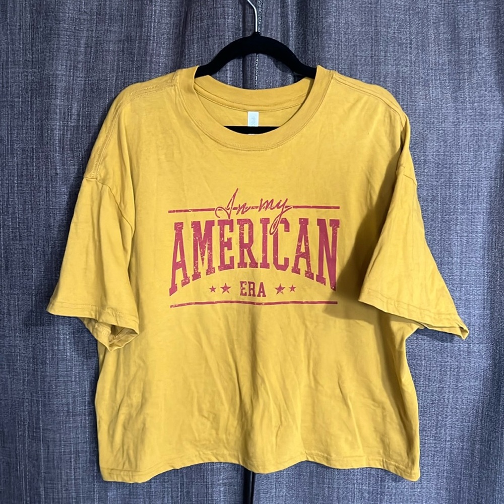 Boutique in my American era crop top oversized tee size large